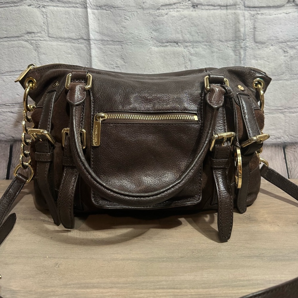 Michael Kors Women’s Brown Leather and Suede Tote Bag
